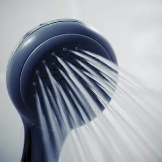 Shower head turned on