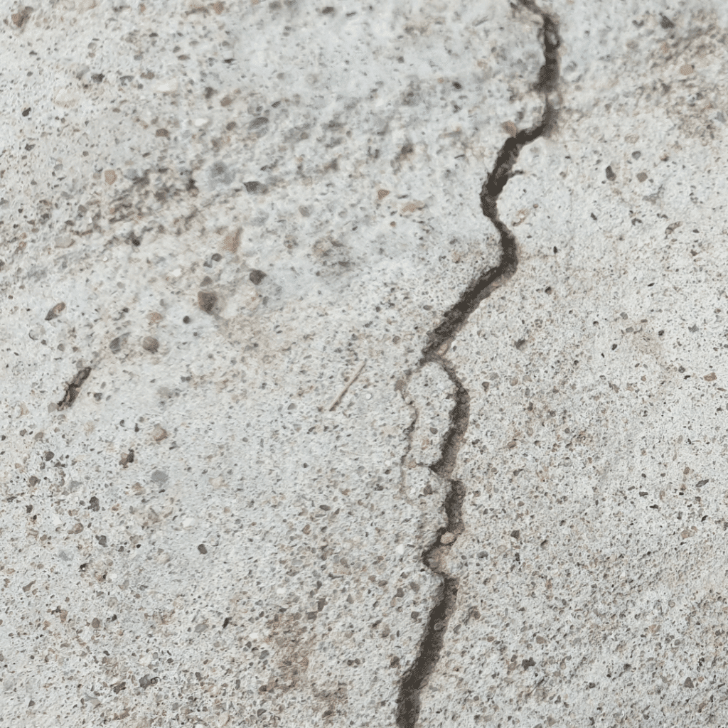 Close up of crack in cement