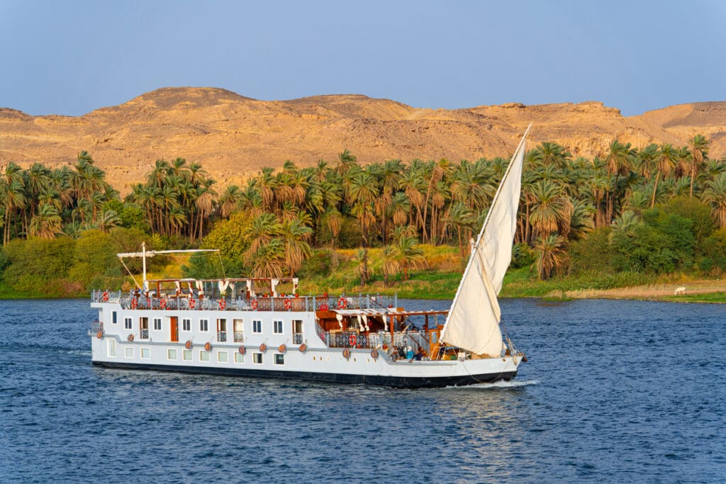Trip boat on Nile river in Luxor Egypt