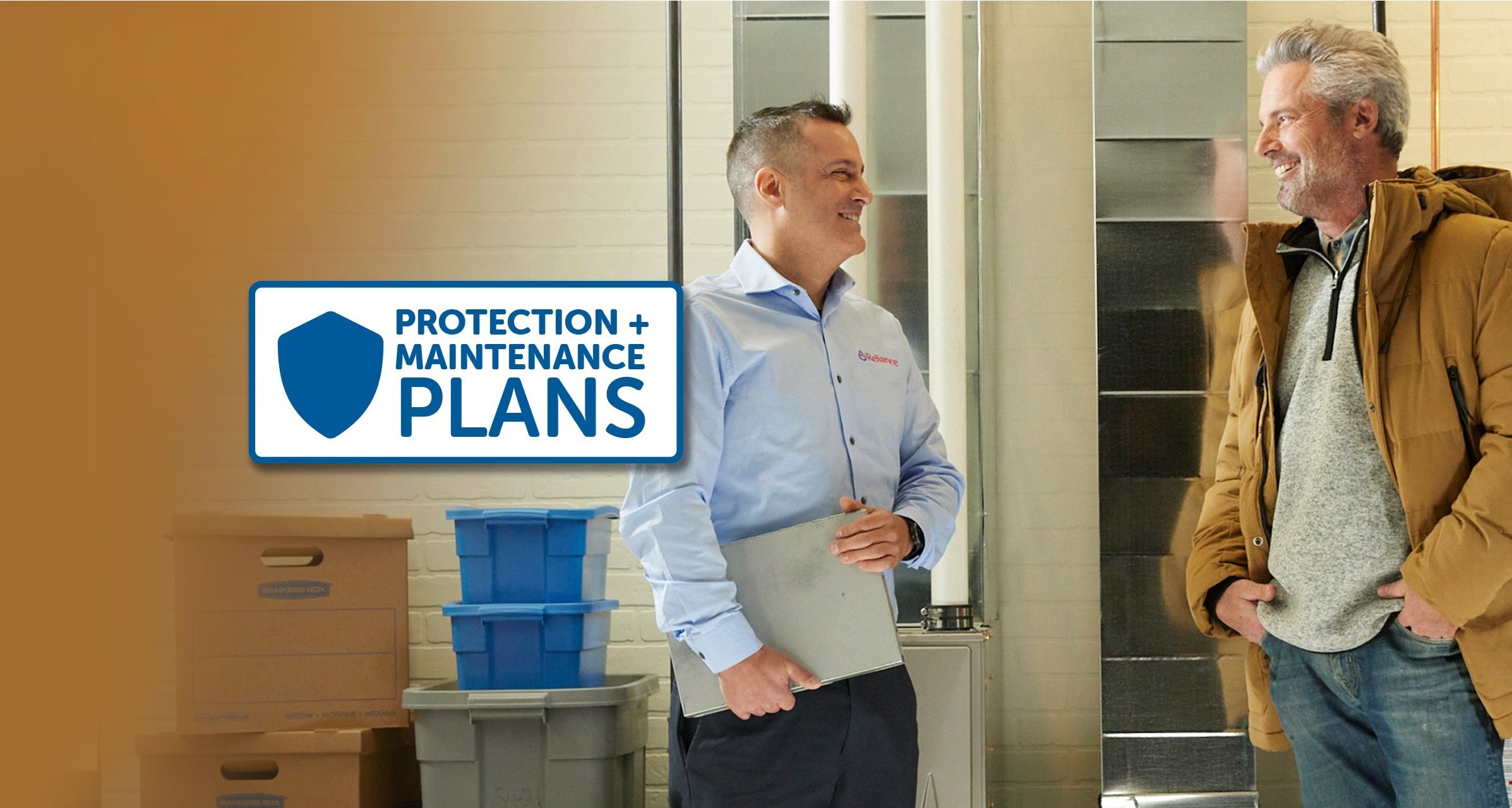 Protection + Maintenance Plans with reliance home comfort advisor and homeowner