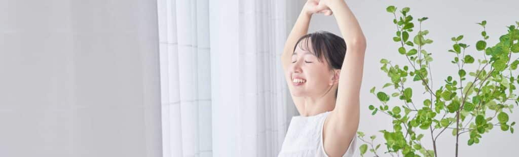 Person Happy with indoor air quality