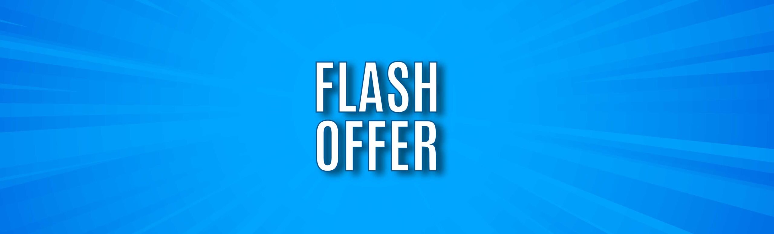 Flash offer with blue background mobile